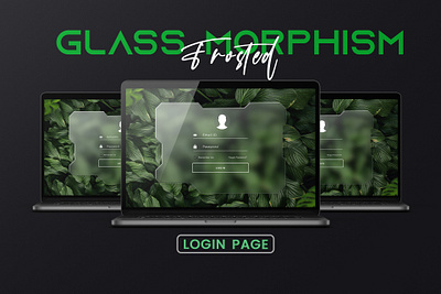 Glass Morphism Forested Login Page cyberpunk forest forested glass glass morphism graphic design login login page theme ui y2k shapes