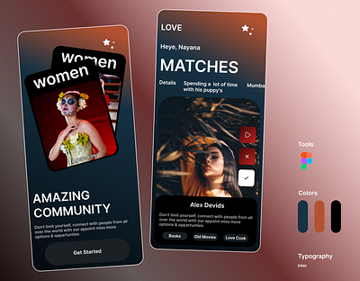 Dating App Redesign app branding dating app design design illustration redesigned ui ux