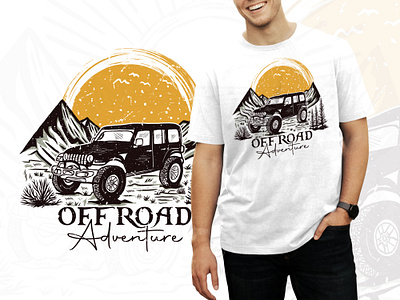 Off road travel adventure summer t shirt design drawing