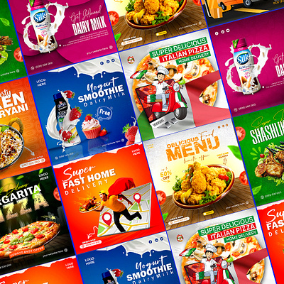 Food-Social-Media-Post & Social-Media-Post Design advertising banner banner design branding chicken fast food food food menu graphic design instagram post marketing photo manipulation poster product restaurant snacks social media design social media post socialmedia template