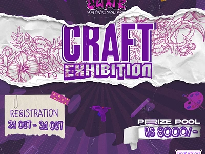 CRAFT EXHIBITION POSTER adobe adobe creative suite craft exhibition poster graphic design illustrator instagram post paper tear effect photoshop