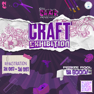 CRAFT EXHIBITION POSTER adobe adobe creative suite craft exhibition poster graphic design illustrator instagram post paper tear effect photoshop