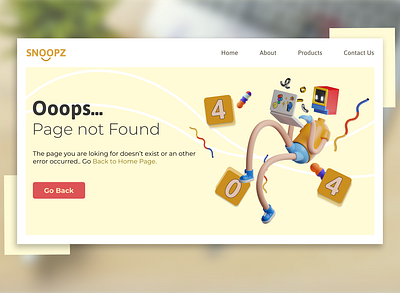 404 Page Design 3d 3d page design 404 page custom 404 page error page design error ui funny 404 design missing page ui not found page robot ui design ux design web design website error page