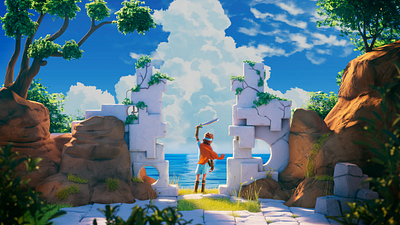 Heroic 3D Game Environment – Rime-Inspired Stylized World 3d 3d artist 3d modeler 3denvironment 3dgameart animation blender conceptart environment fantasyworld game gameenvironment illustration stylized stylizedart stylizedenvironment substancepainter ui ux