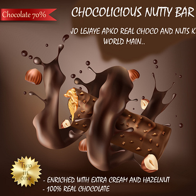 Chocolicious Nutty Bar | Social Media Ad ad chocolate graphic design social media post