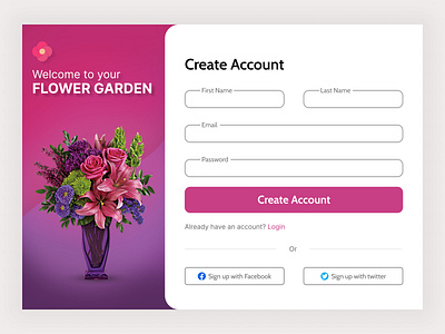 🌸 Flower Garden Sign-Up & Login Page Design 🌸 design figma graphic design logo redesign typography ui ux