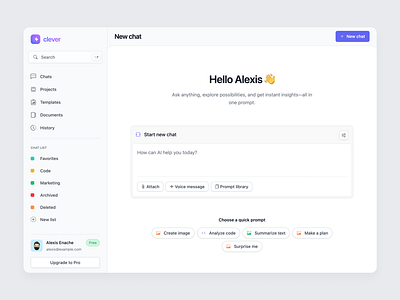 AI-Powered Dashboard with Chat Interface ai bootstrap chat dashboard gpt modern prompt sidebar