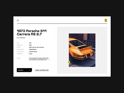 1973 Porsche 911 Carrera auto blog clean dashboard design minimal simple ui voit xandovoit