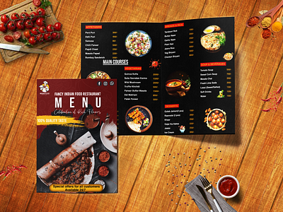 Menu Card bifold brochure booklet branding brochure design business catalog business flyer business magazines company profile double sided flyer event flyer graphic design leaflet marketing flyer menu card ui