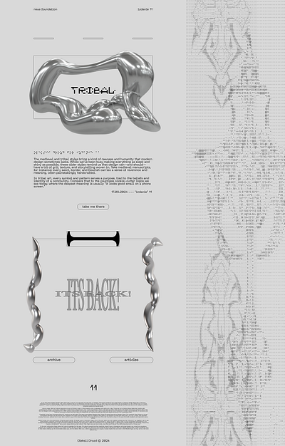 Tribal is back! 3d 3d elements adobe blender branding brutalism design experimental figma graphic design illustration illustrator logo ui ux website