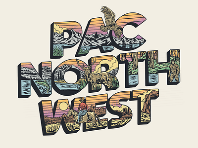 Illustration Design for Pac North West badge branding clothing design fishing graphic design huntingdeer illustration illustrator logo merchandise outdoor outdoorapparel outdoorclothing typography vector vintage