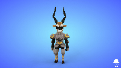 Antelope Knight Voxel Character - 3D Lowpoly Fantasy Creature 3d 3d character 3d model animal animals antelope cartoon creature deer fantasy game art game asset lowpoly magicavoxel stylized character unity3d voxedit voxel voxel art voxels