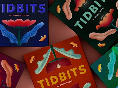 Tidbits - packaging drops flowers illustration packaging