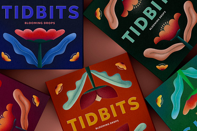 Tidbits - packaging drops flowers illustration packaging