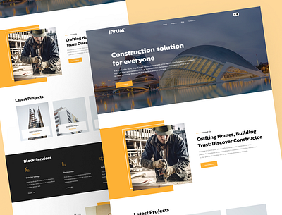 Constructor Website Design architecture website construction construction ui constructor website landing page property real estate uiux web design website