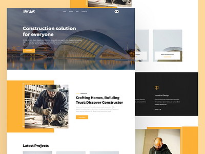 Constructor Website Design architecture website construction construction ui constructor website landing page property real estate uiux web design website