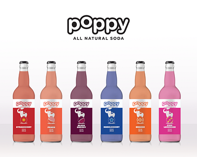 Poppy Soda Branding branding design graphic design label soda