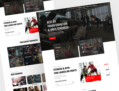 Gym Landing Page Design exercise fitness gym gym website landing page training uiux web design website workout