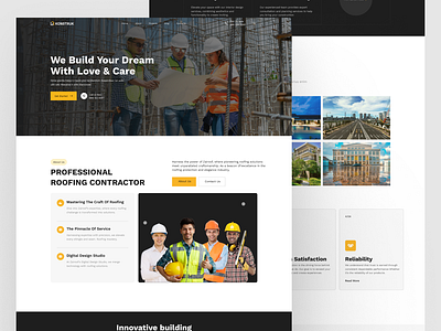 Construction Landing Page Design architecture construction construction landing page property real estate uiux user interface web design website