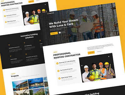 Construction Landing Page Design architecture construction construction landing page property real estate uiux user interface web design website