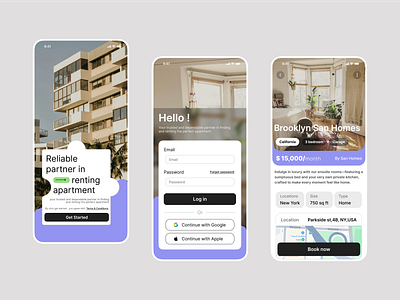 Apartment renting app design apartment app design branding design figma figma design illustration rening ui ui design ui ux design