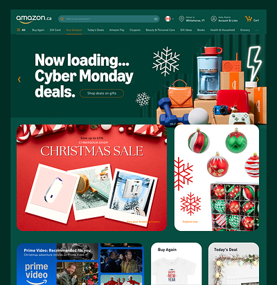 Amazon Cyber Monday Theme Concept 3d animation branding graphic design motion graphics ui