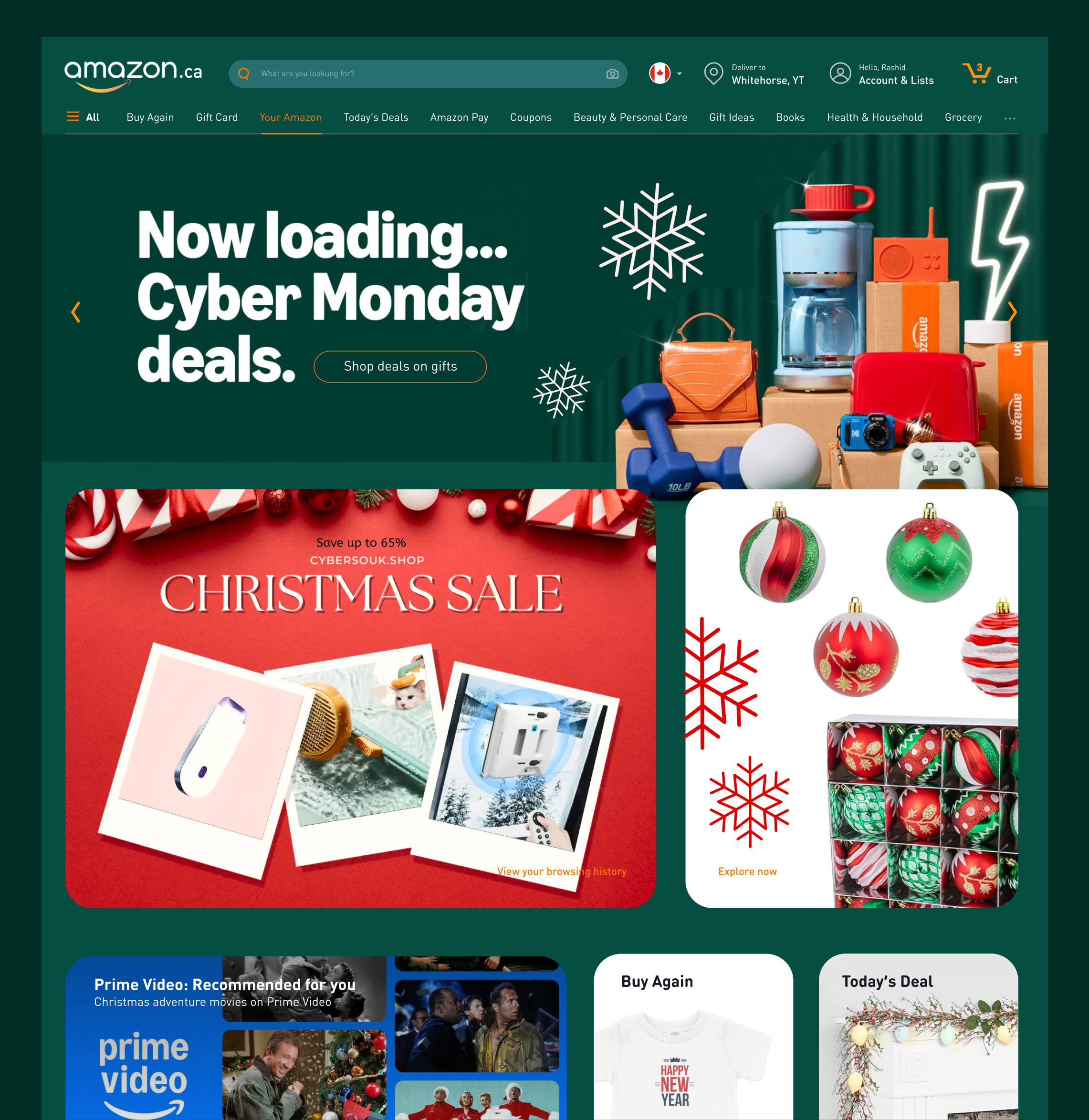 Amazon Cyber Monday Theme Concept 3d animation branding graphic design motion graphics ui
