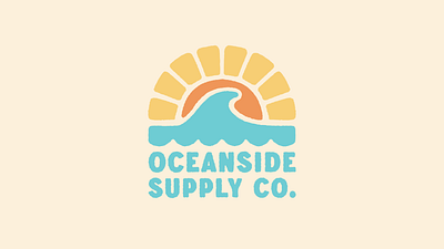 Oceanside Supply Co. Sun and Wave Logo beach blue brand identity branding design graphic design logo ocean orange sun sunset surf wave yellow