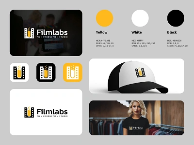 Filmlabs Logo branding business film labs logo logos mockup modern movie simple studio