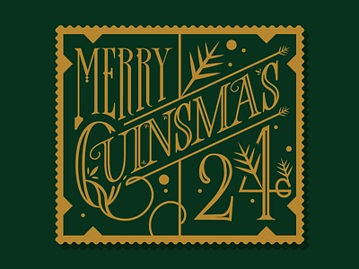 Merry Christmas/Quinsmas 2024 christmas custom design holiday lettering logo poster stamp type typography xmas