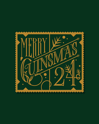 Merry Christmas/Quinsmas 2024 christmas custom design holiday lettering logo poster stamp type typography xmas