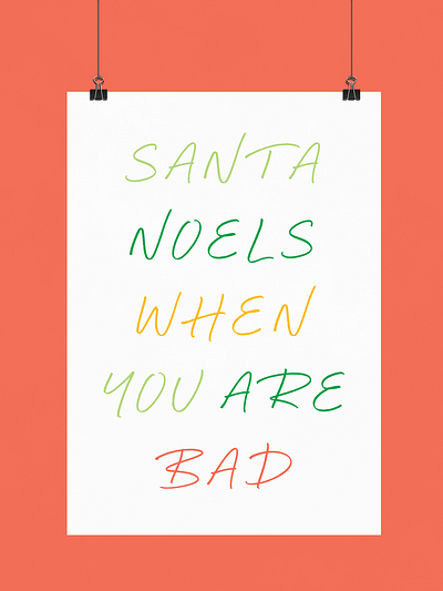 Santa Noels | Typographical Poster christmas december design graphics poster santa season simple text typography