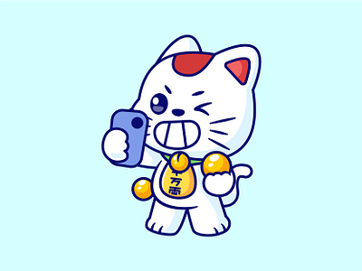 Turbo Granny 🐱 animal cartoon character cute dan dan dan icon illustration jaysx1 kawaii mascot pet selfie turbo garnny vector