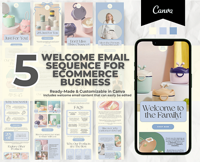 Editable Baby Essentials Welcome Email Sequence Template baby essentials brand templates canva canva email design email marketing klaviyo template mailchimp template newsletter template welcome email