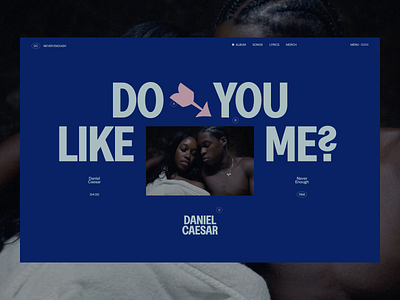 Daniel Caesar - Never Enough album art direction artist blue daniel caesar disc editorial font interaction layout love music pink print rb ui vinyl webdesign