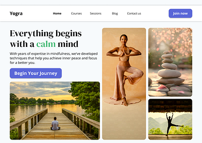 Mindfulness practice center landing page design figma graphic design landing page ui ux website design