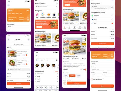 Food delivery - Mobile app android app app design customer delivery app food food app food delivery food delivery app ios mobile app mobile app design mobile design mobile ui restaurant thumbnail tracking ui ux