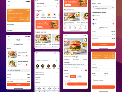 Food delivery - Mobile app android app app design customer delivery app food food app food delivery food delivery app ios mobile app mobile app design mobile design mobile ui restaurant thumbnail tracking ui ux