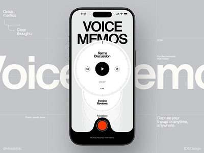 Voice Memos - Mobile App Concept ai ai chat ai design app app design audio chat chatbot gpt ios listen mobile mobile app play productivity ui ui design ux voice voice memos