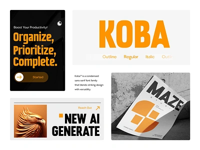 KOBA : Modern Brutalism Logo Font sensatype