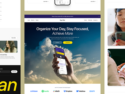 Day-Plan - Landing Page Daily Planner activity planner daily daily planner landing page management organize planner planner website planning planning website productive website project website schedule schedule website task task list task management task manager to do website website design