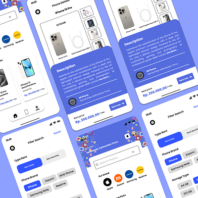 Rentone (Renting a Phone) - UI Exploration Projects app iphone phone rent samsung simple ui