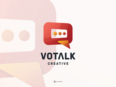 VOTALK Creative Logo Design app icon brand identity branding chat chat design chat icon chat logo colorful communication gradient graphic design icon logo design logos minimalist talk vector