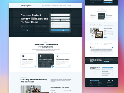 Window Comparison Site Landing Page design figma landing page mobile app template ui user interface ux