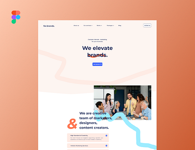 For Brands: We elevate brands branding content creation creativity design figma holistic marketing services interaction design internet marketing marketing ui ux