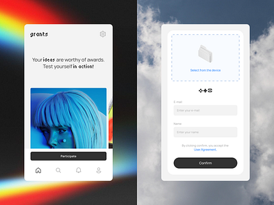 Grants - design award concept app design award colorful design figma grants mobile mobile app ui