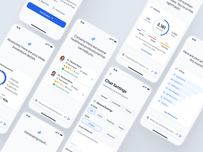 asklepios v2: AI Health & Wellness App - Smart Assistant UIUX ai health assistant ai health companion ai healthcare app blue clean digital health app health assistant health tracker app health ui health ui kit healthcare app healthcare ui kit minimal mobile app modern smart assistant virtual care wellness app wellness assistant wellness ui kit