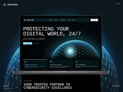 SENTRISEC - Cybersecurity Landing Page Design cybersecurity digitalprotection illustration ui uiux web design webdesign website