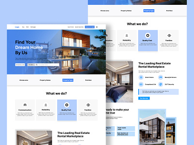 Real Estate Landing Page Design branding design graphic design landing page realestat ui ui ui design ui ux ui ux design website design website ui