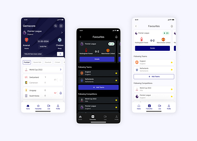 Live score mobile UI design application design design mobile design uiux user interface user reseacrh